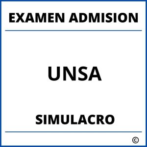 Simulacro Examen de Admision UNSA